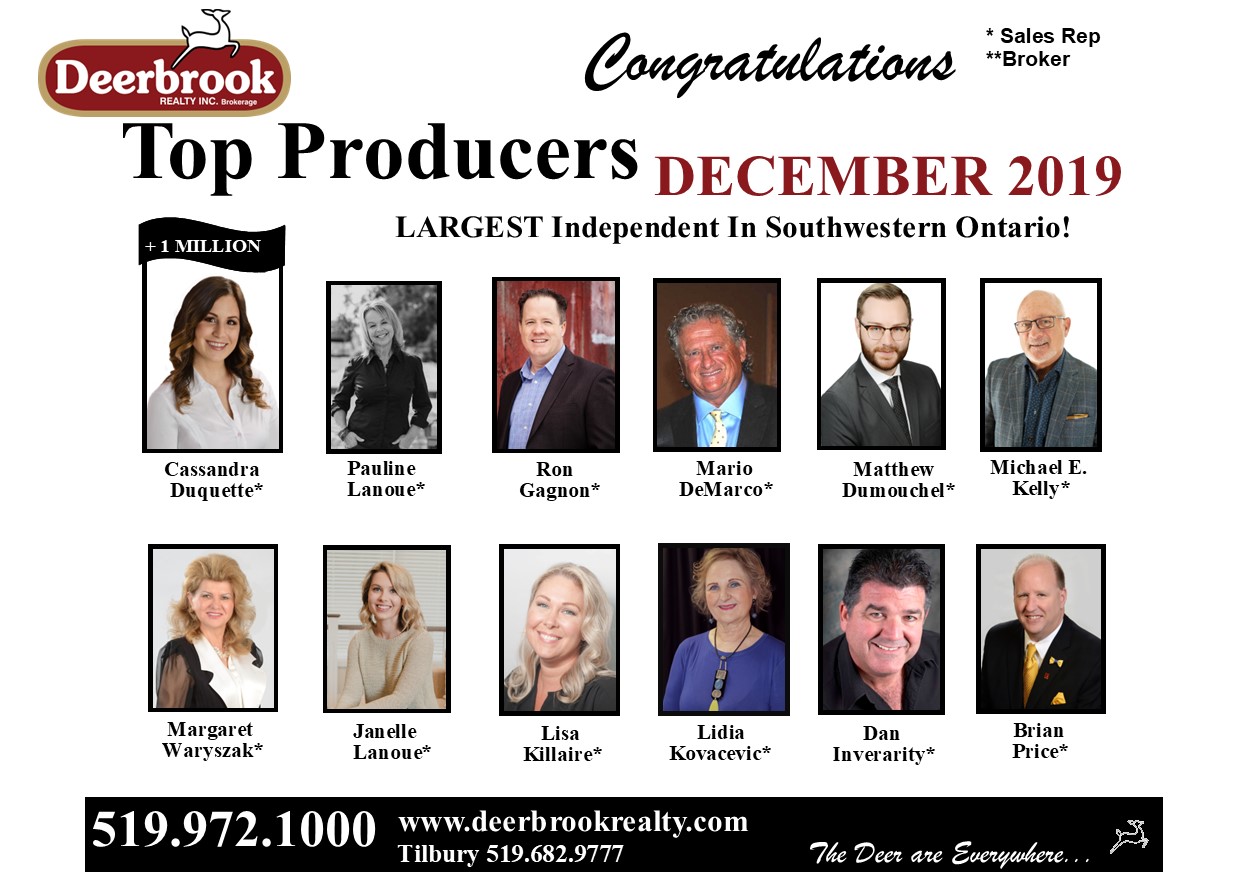 Top Producer for December 2019