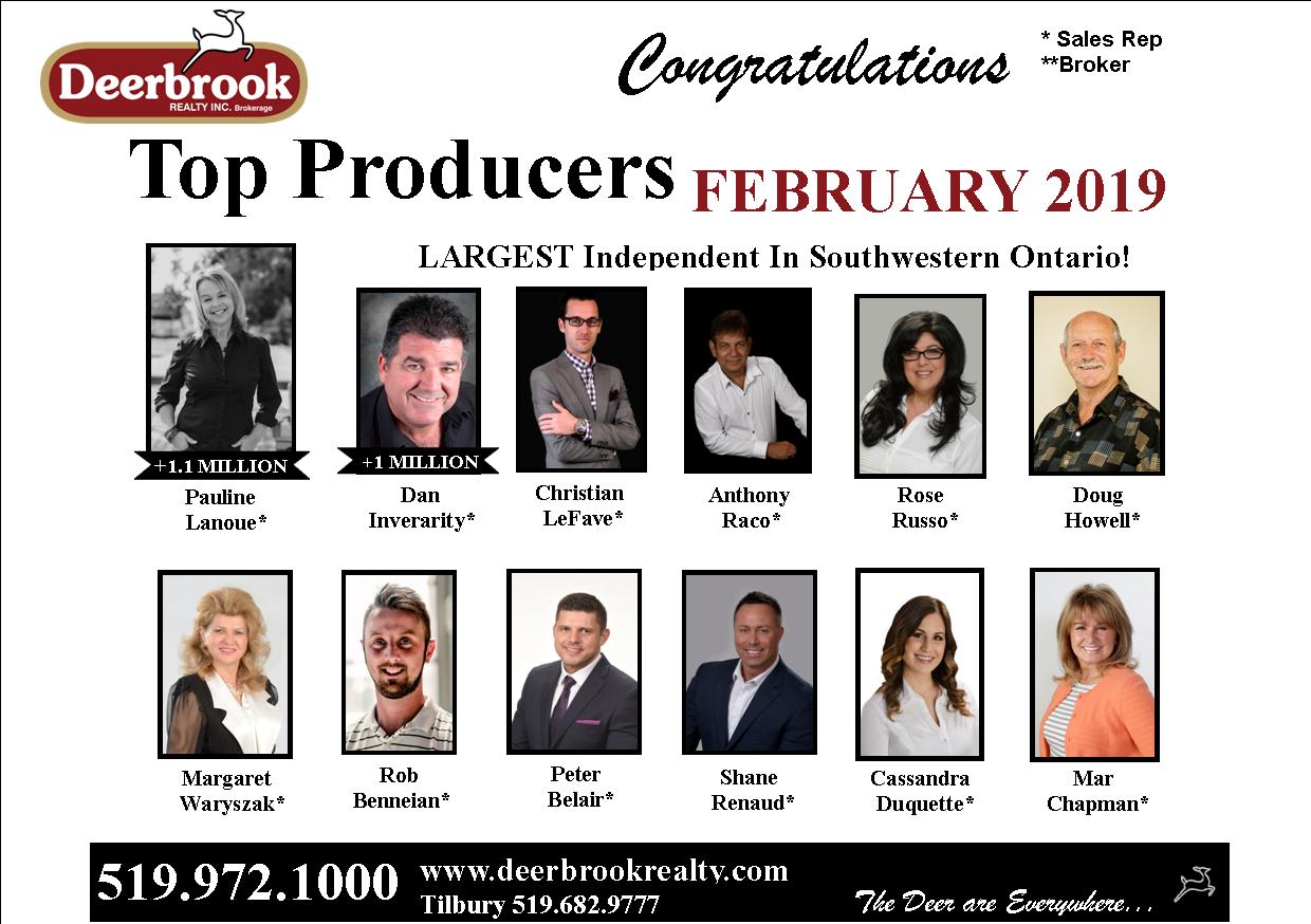 Top 12 Producer for February 2019