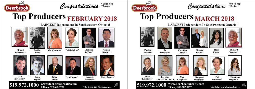 Proud to Be a Top Producer for February & March 2018