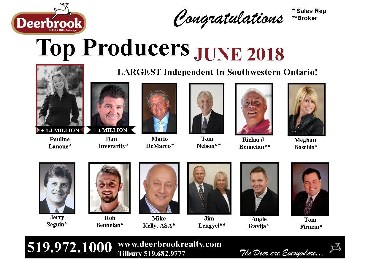 Honoured to Be a Top Producer for June 2018