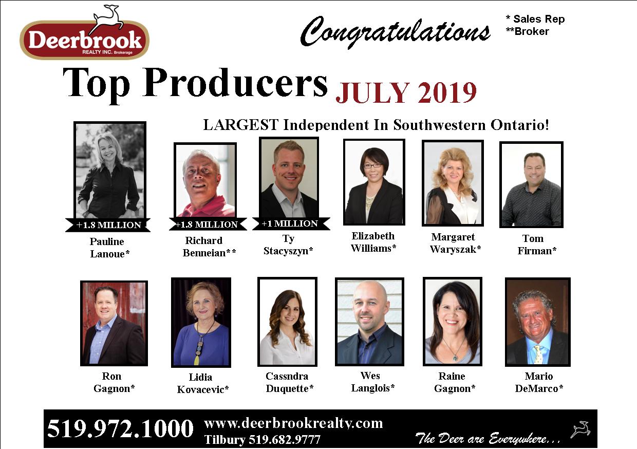 Top Producer for July 2019